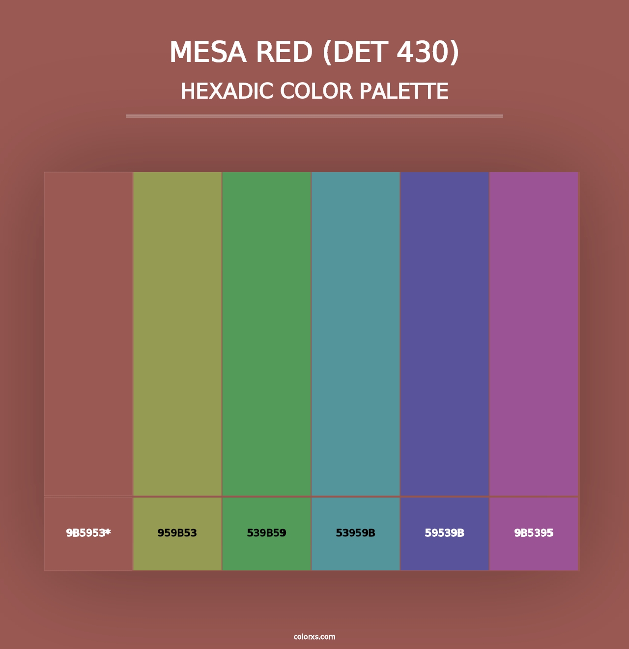 Mesa Red (DET 430) - Hexadic Color Palette