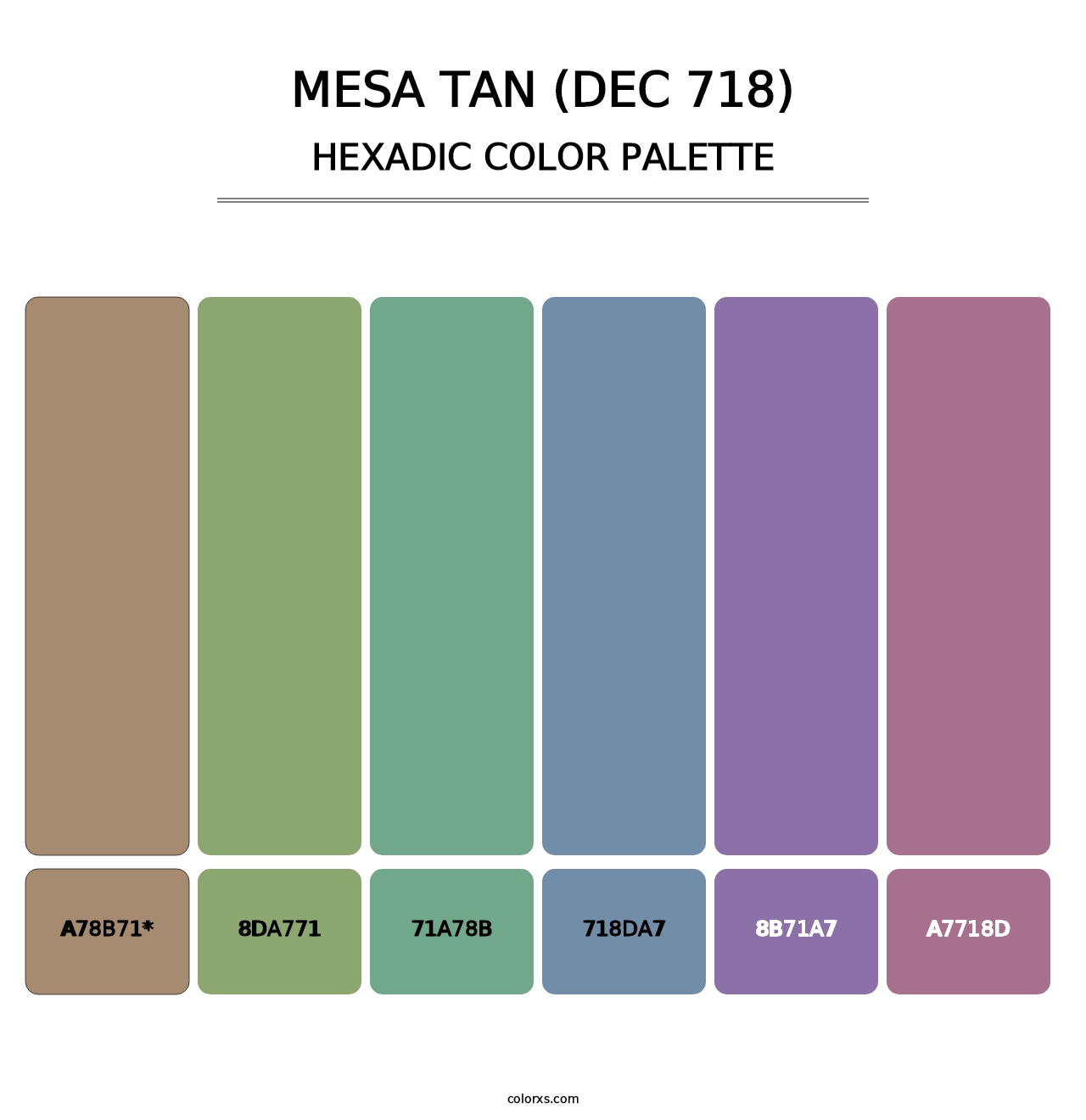 Mesa Tan (DEC 718) - Hexadic Color Palette