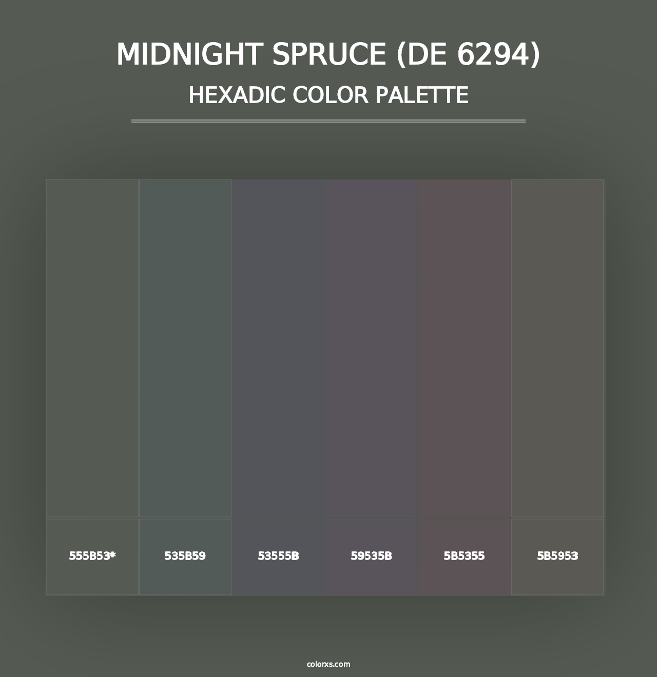 Midnight Spruce (DE 6294) - Hexadic Color Palette