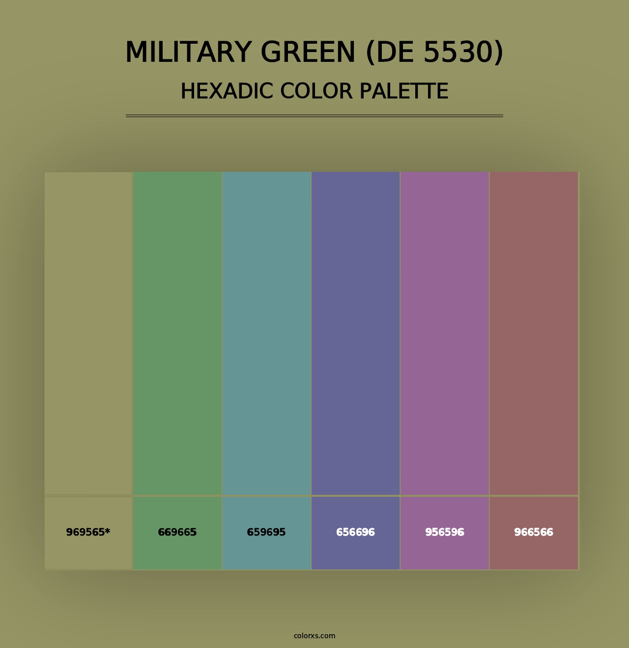 Military Green (DE 5530) - Hexadic Color Palette