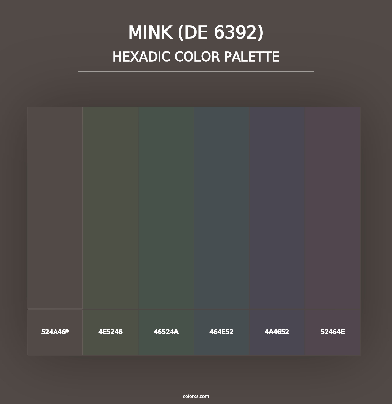 Mink (DE 6392) - Hexadic Color Palette