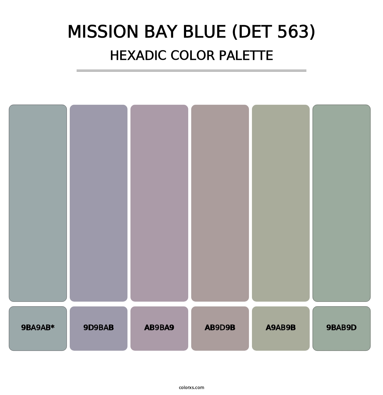 Mission Bay Blue (DET 563) - Hexadic Color Palette