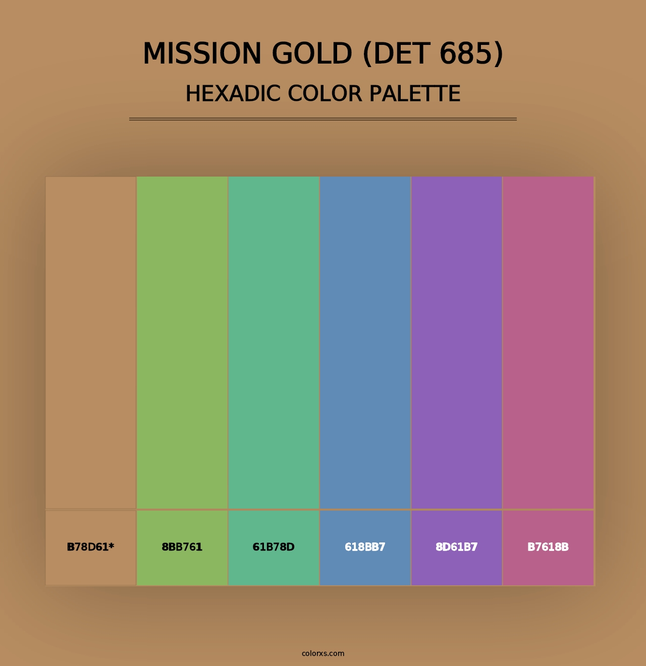 Mission Gold (DET 685) - Hexadic Color Palette