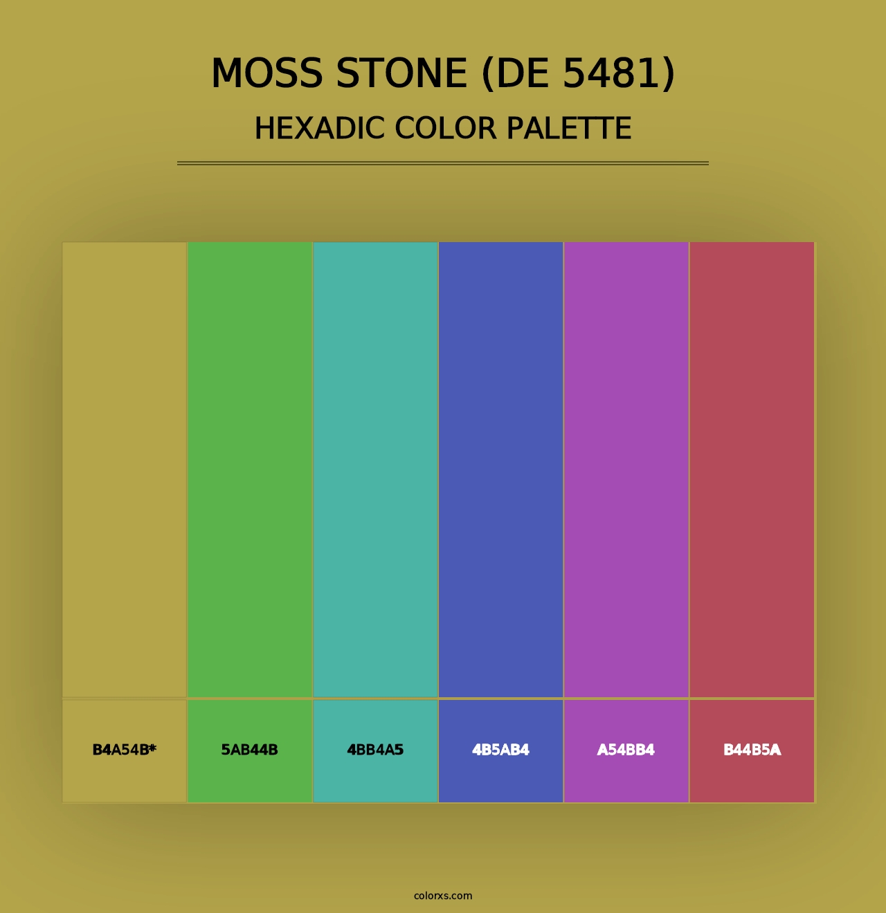 Moss Stone (DE 5481) - Hexadic Color Palette