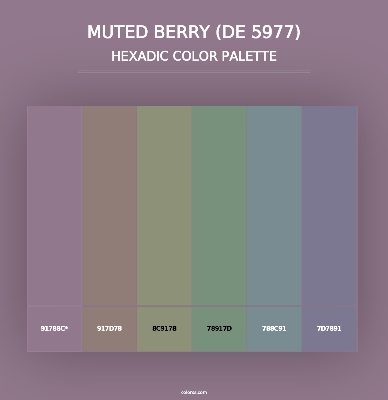 Muted Berry (DE 5977) - Hexadic Color Palette