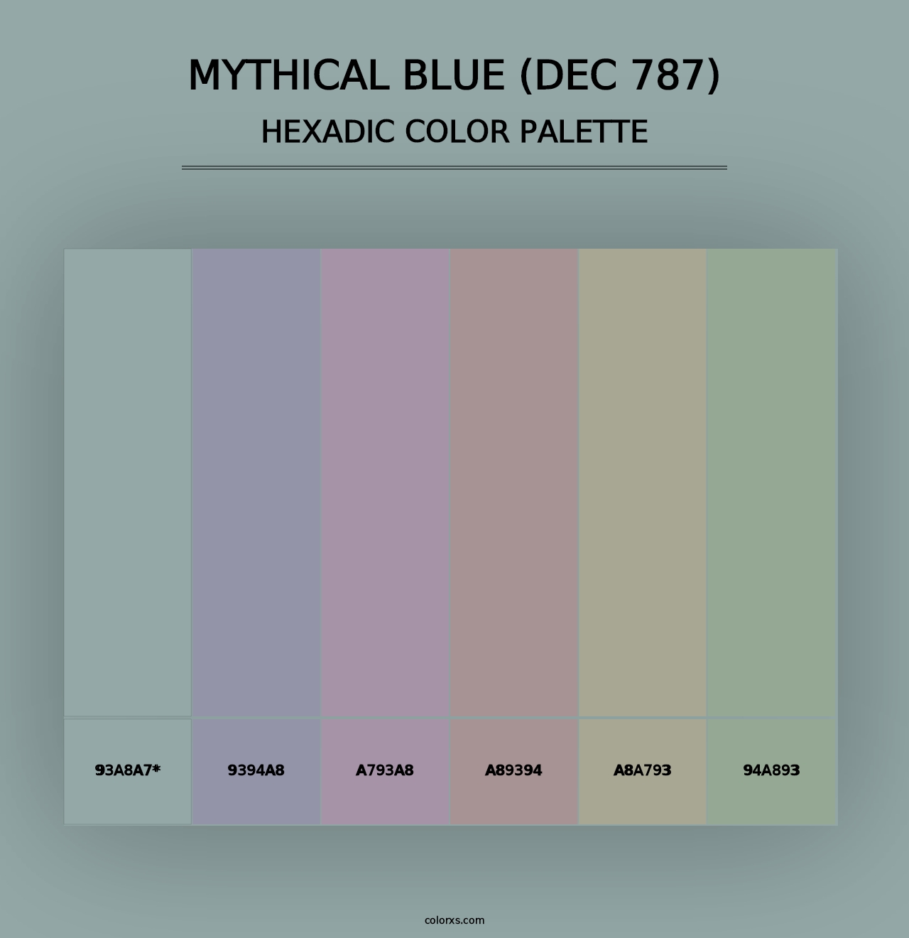 Mythical Blue (DEC 787) - Hexadic Color Palette