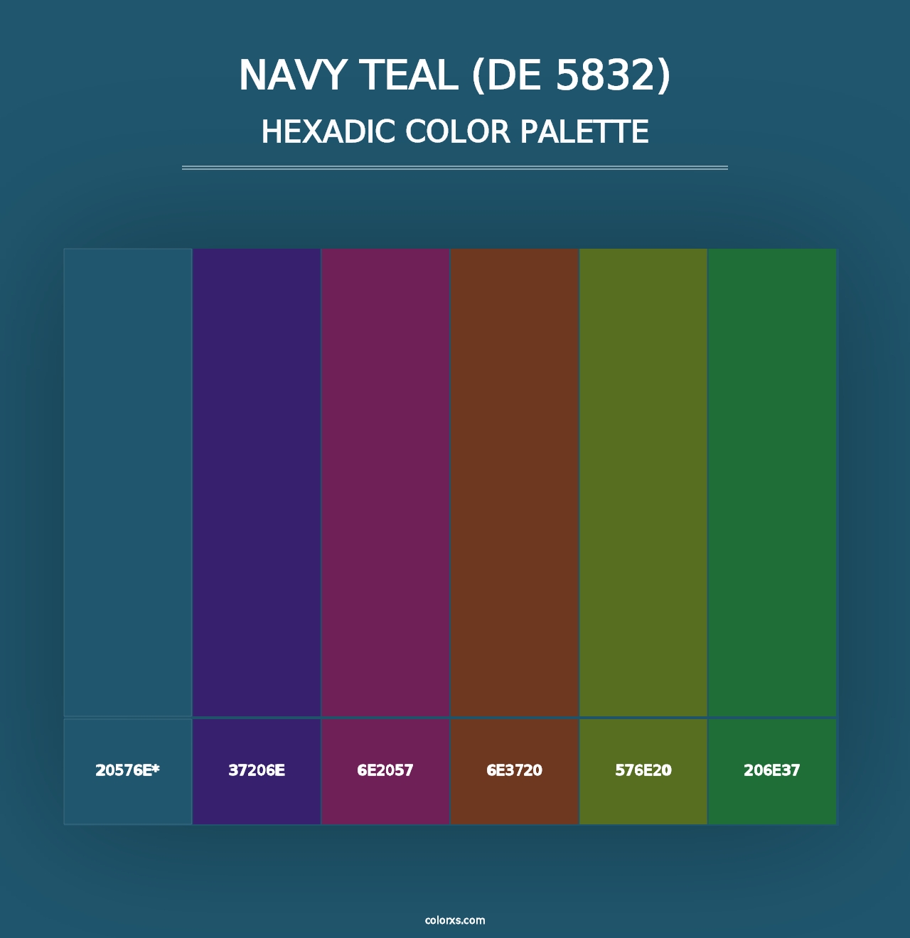 Navy Teal (DE 5832) - Hexadic Color Palette