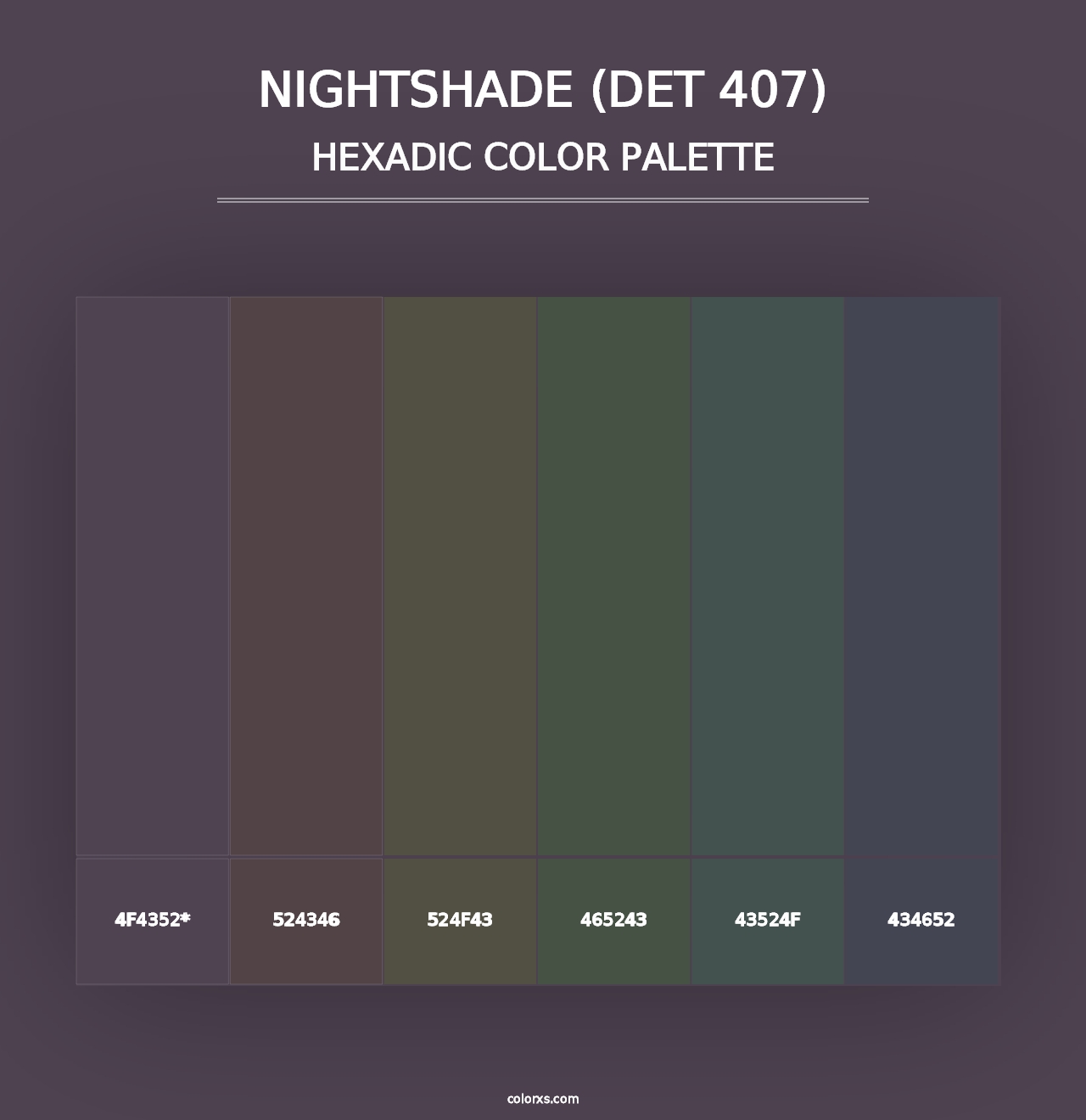 Nightshade (DET 407) - Hexadic Color Palette