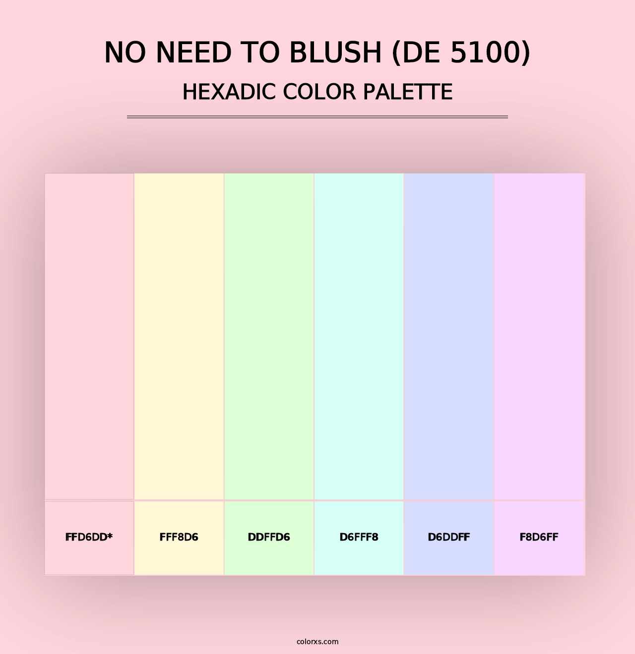 No Need to Blush (DE 5100) - Hexadic Color Palette