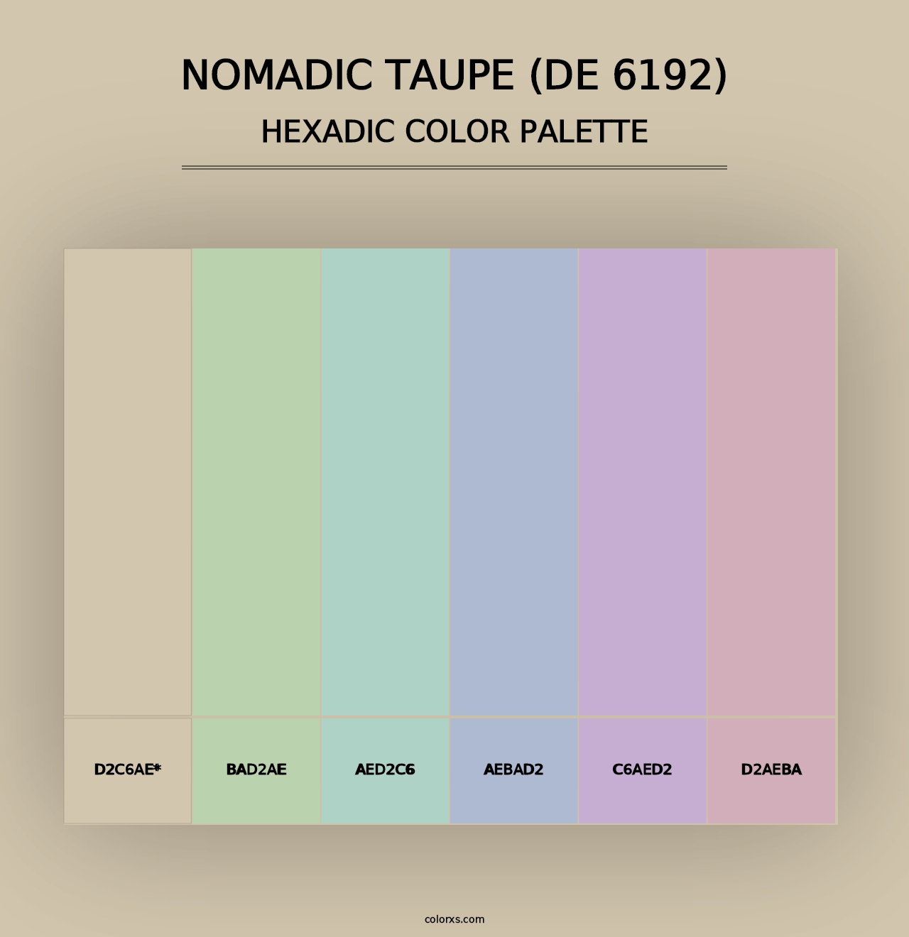 Nomadic Taupe (DE 6192) - Hexadic Color Palette