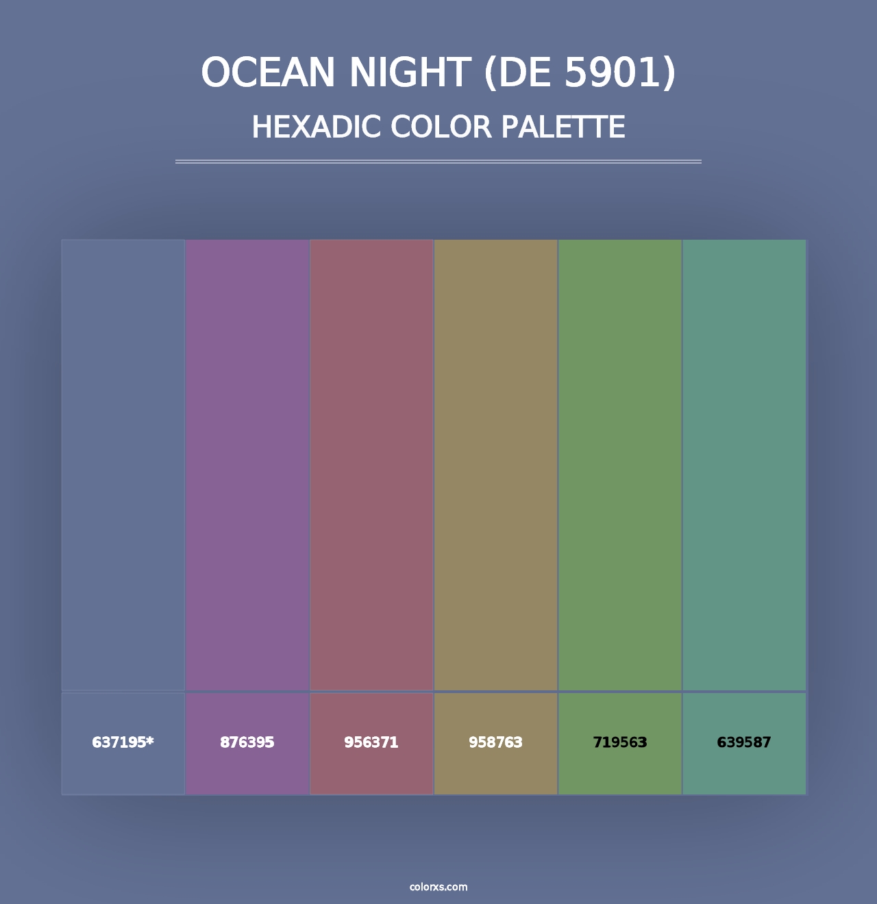 Ocean Night (DE 5901) - Hexadic Color Palette