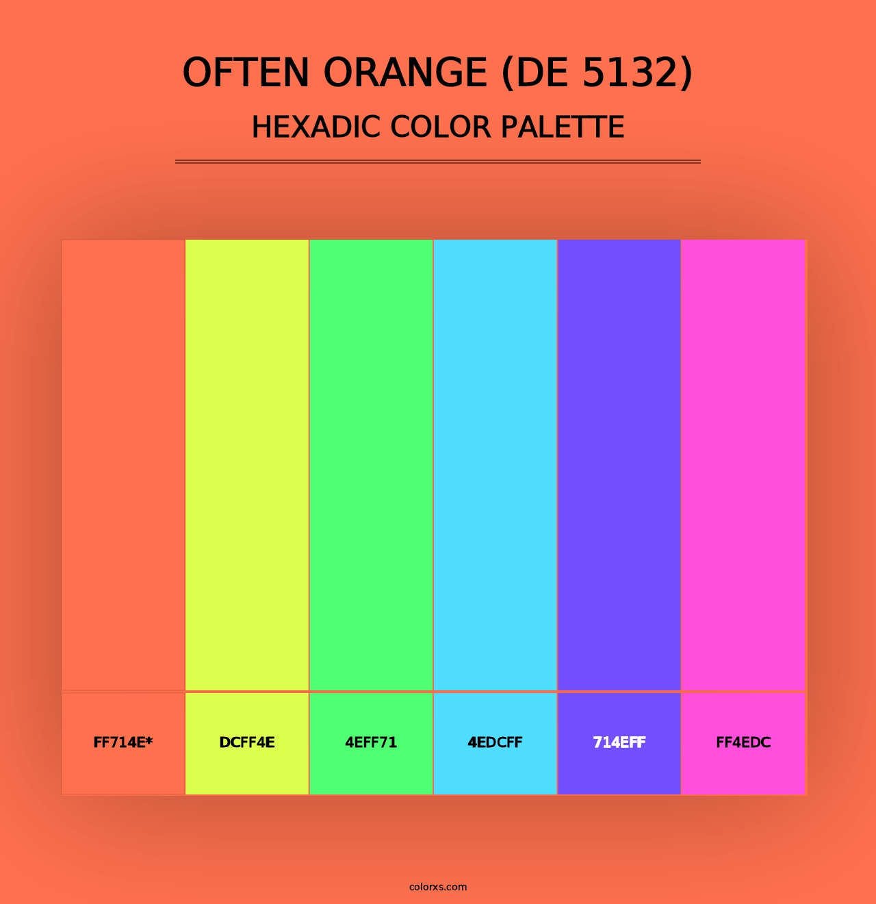 Often Orange (DE 5132) - Hexadic Color Palette