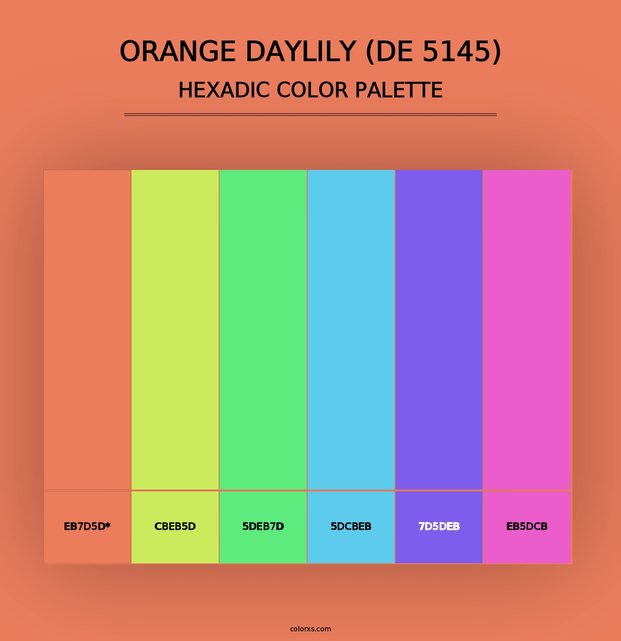 Orange Daylily (DE 5145) - Hexadic Color Palette