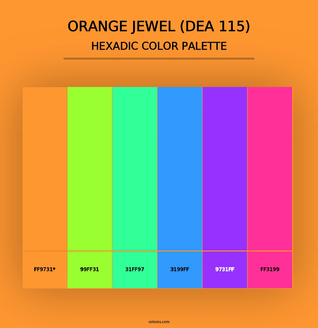 Orange Jewel (DEA 115) - Hexadic Color Palette