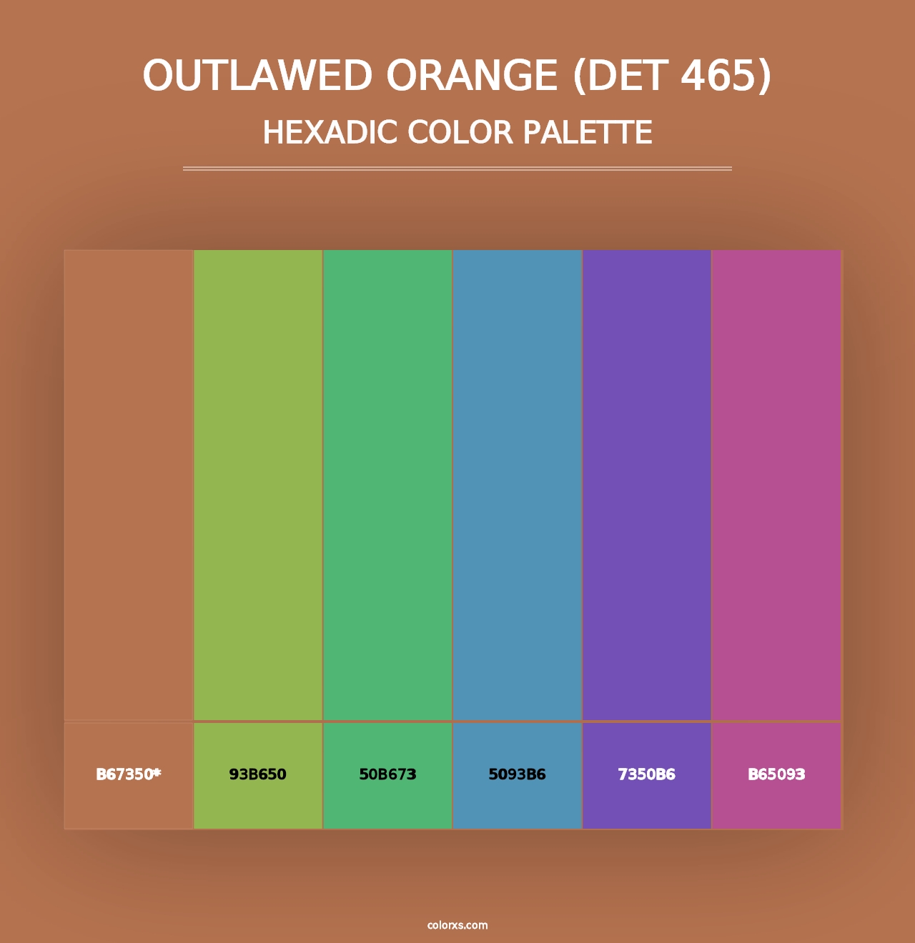 Outlawed Orange (DET 465) - Hexadic Color Palette