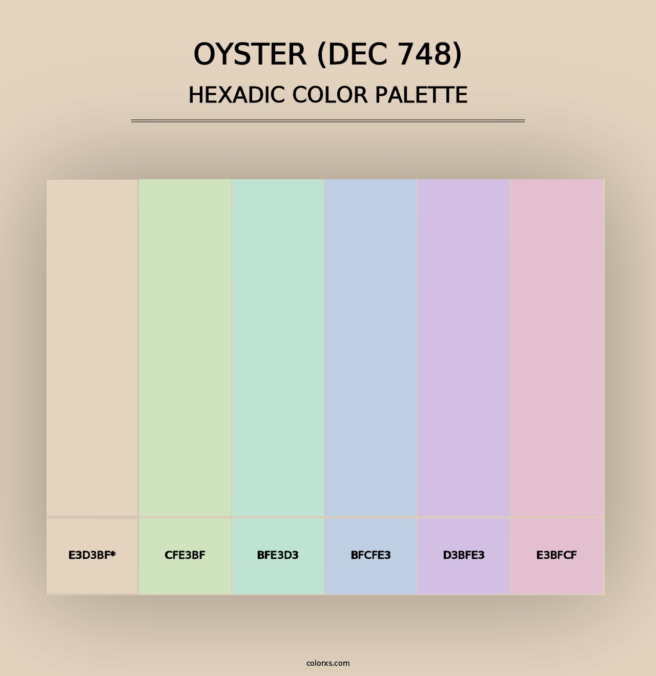 Oyster (DEC 748) - Hexadic Color Palette