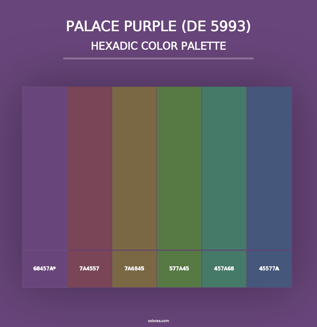 Palace Purple (DE 5993) - Hexadic Color Palette