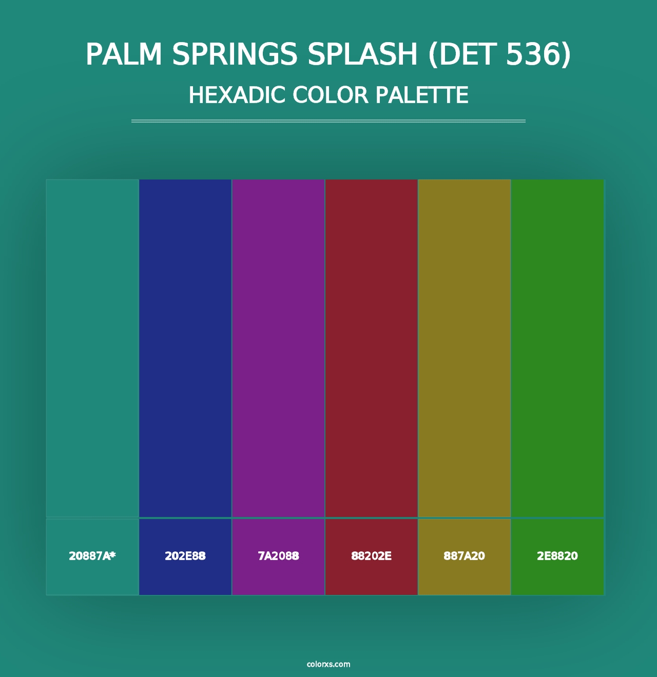 Palm Springs Splash (DET 536) - Hexadic Color Palette