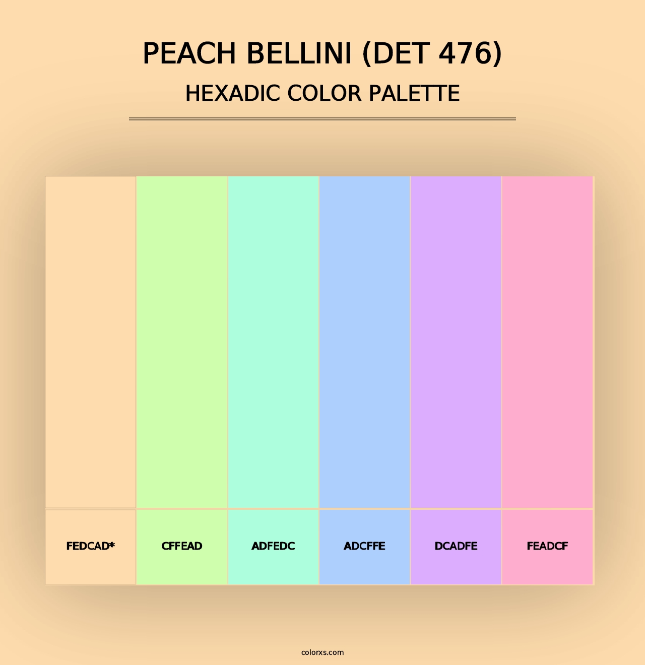 Peach Bellini (DET 476) - Hexadic Color Palette