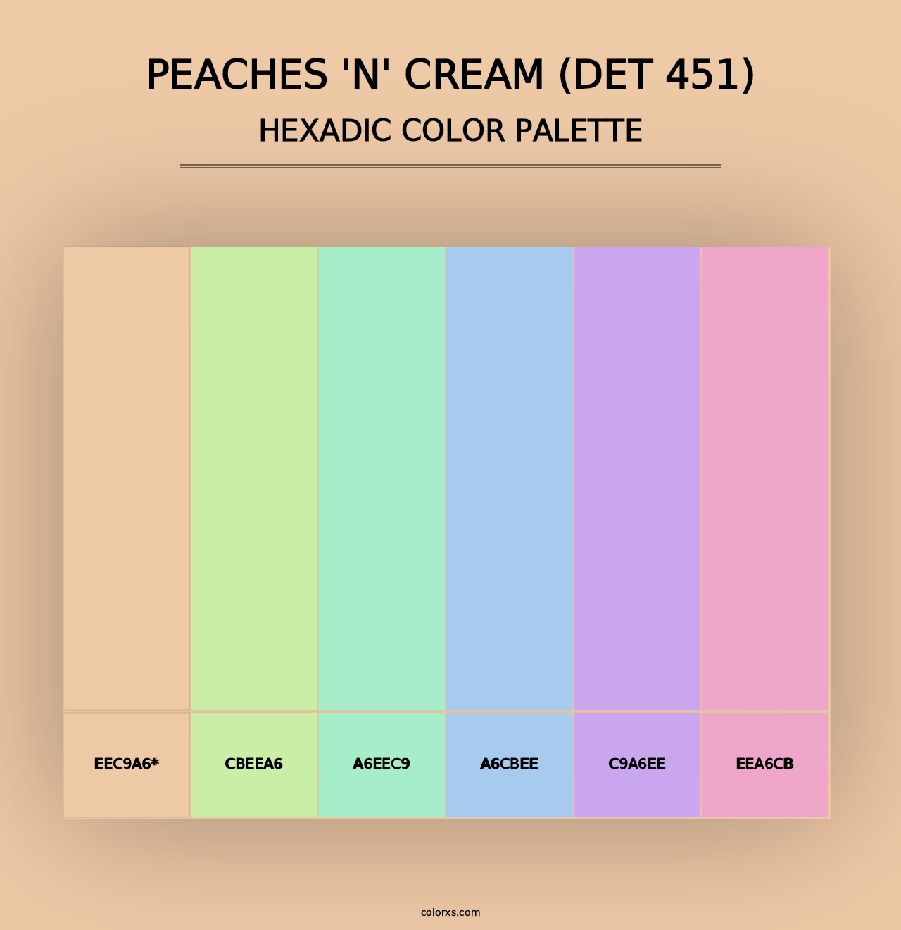 Peaches 'n' Cream (DET 451) - Hexadic Color Palette