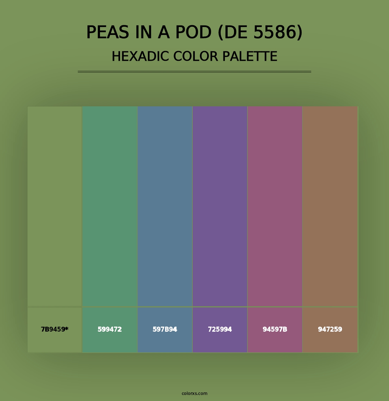 Peas in a Pod (DE 5586) - Hexadic Color Palette