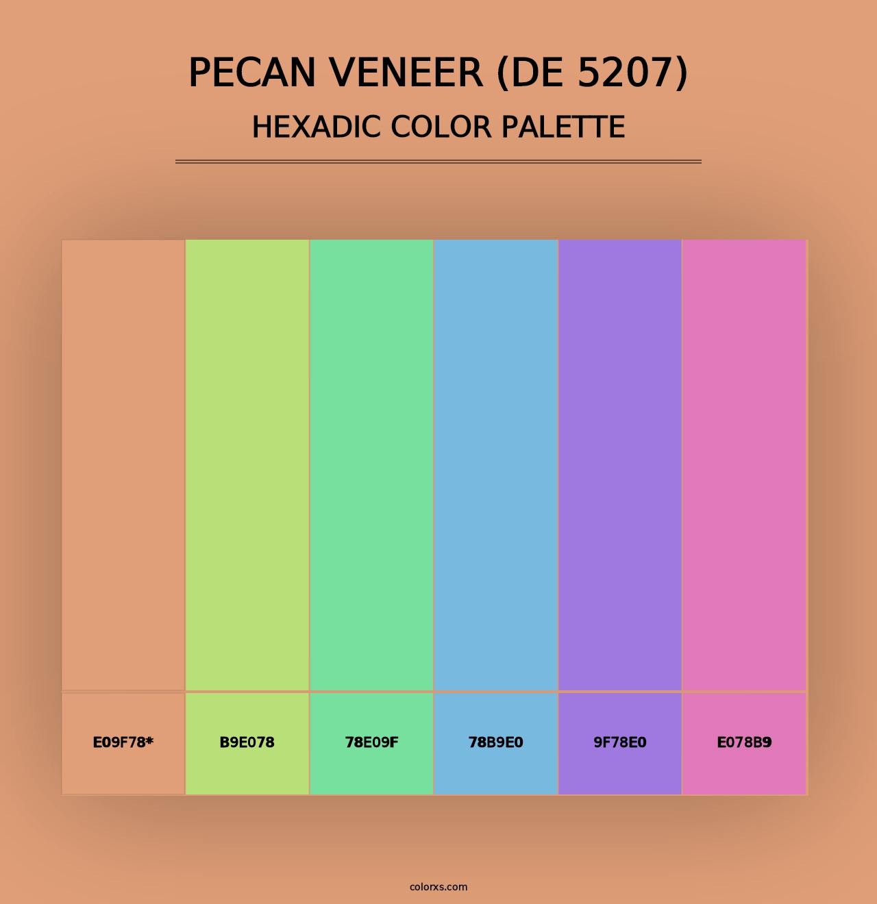 Pecan Veneer (DE 5207) - Hexadic Color Palette