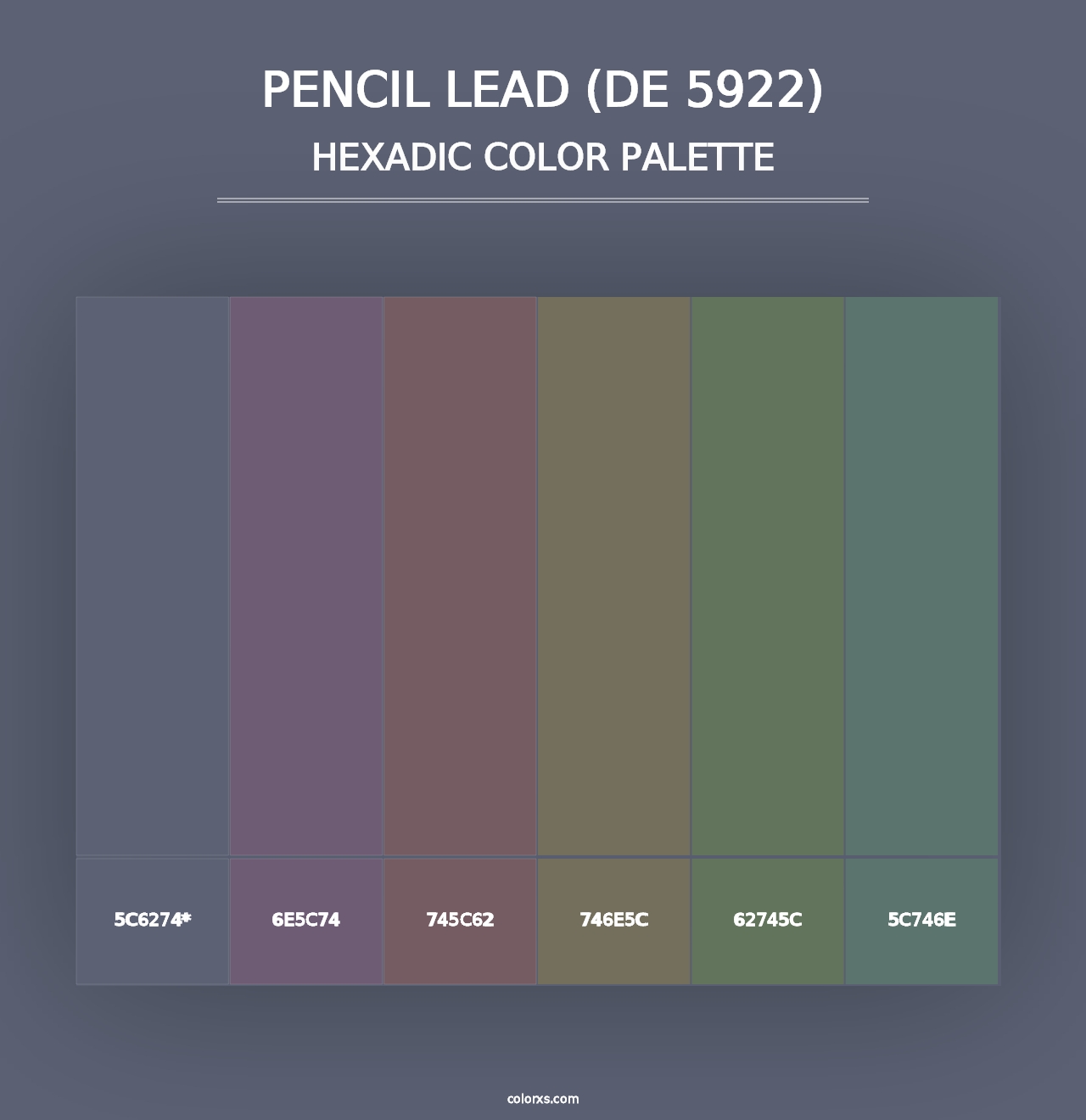 Pencil Lead (DE 5922) - Hexadic Color Palette