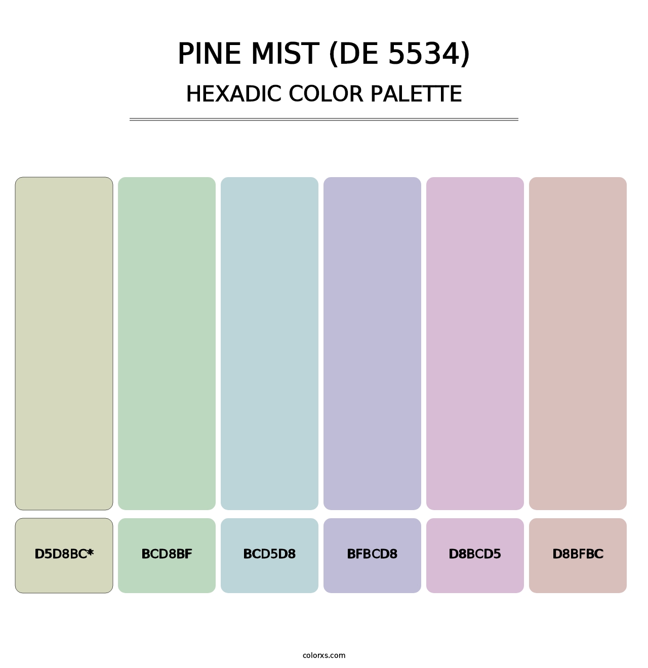 Pine Mist (DE 5534) - Hexadic Color Palette