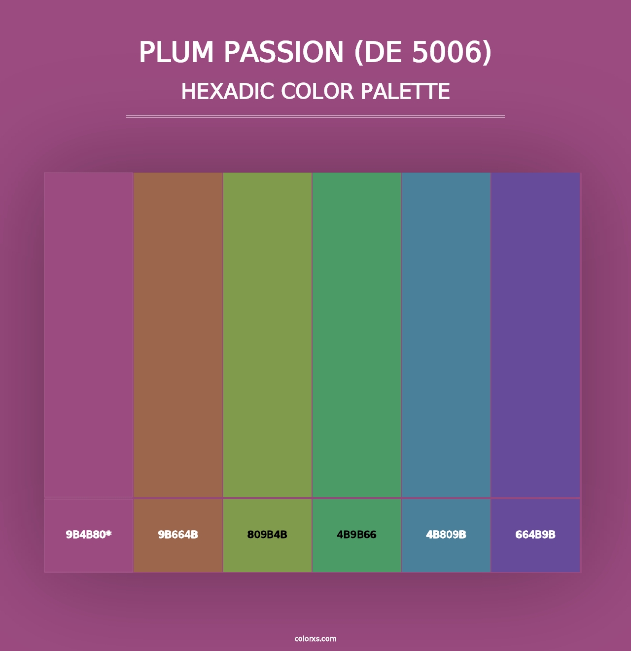 Plum Passion (DE 5006) - Hexadic Color Palette