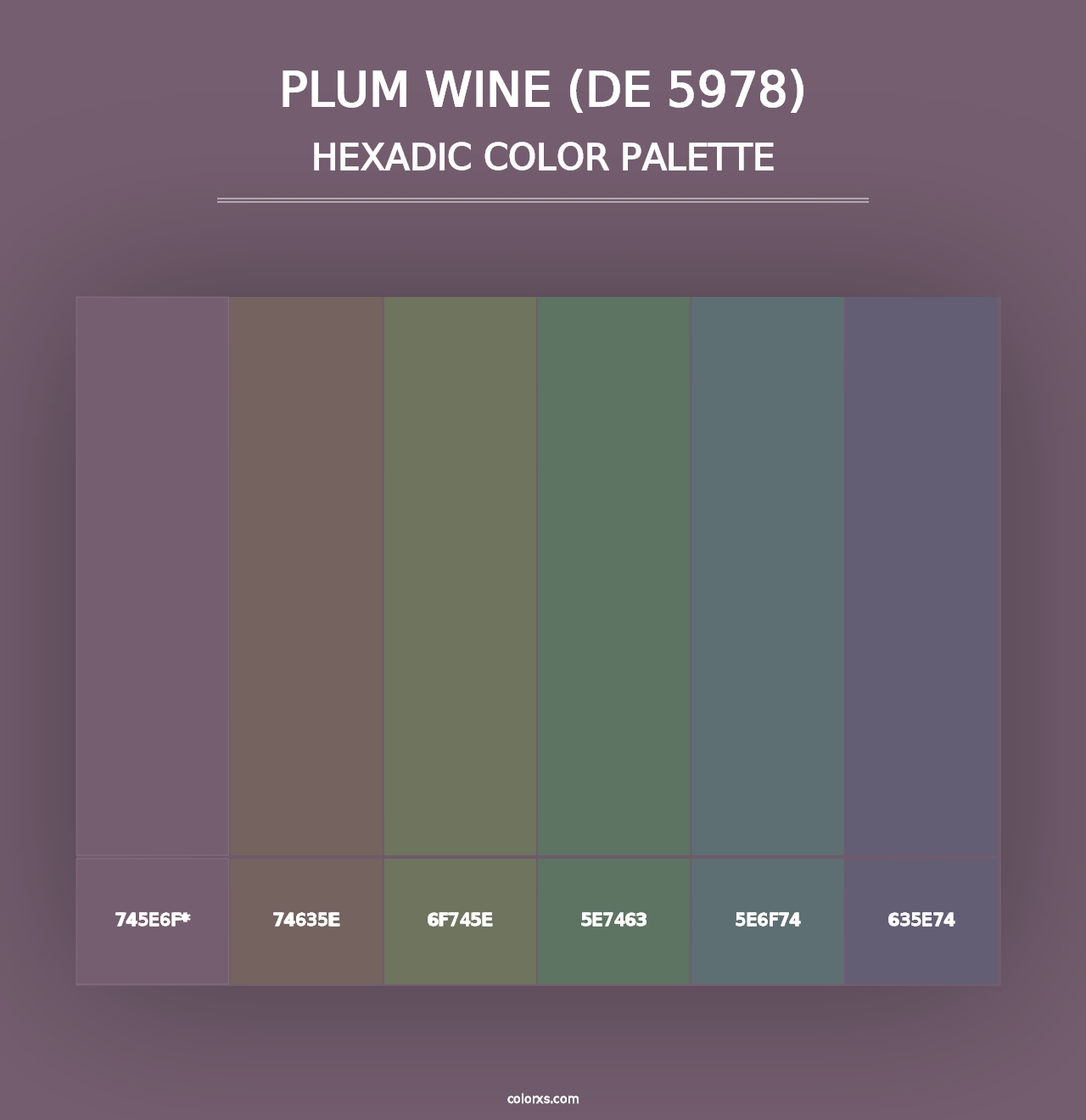 Plum Wine (DE 5978) - Hexadic Color Palette