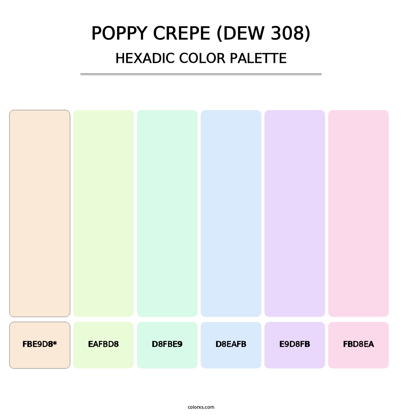 Poppy Crepe (DEW 308) - Hexadic Color Palette