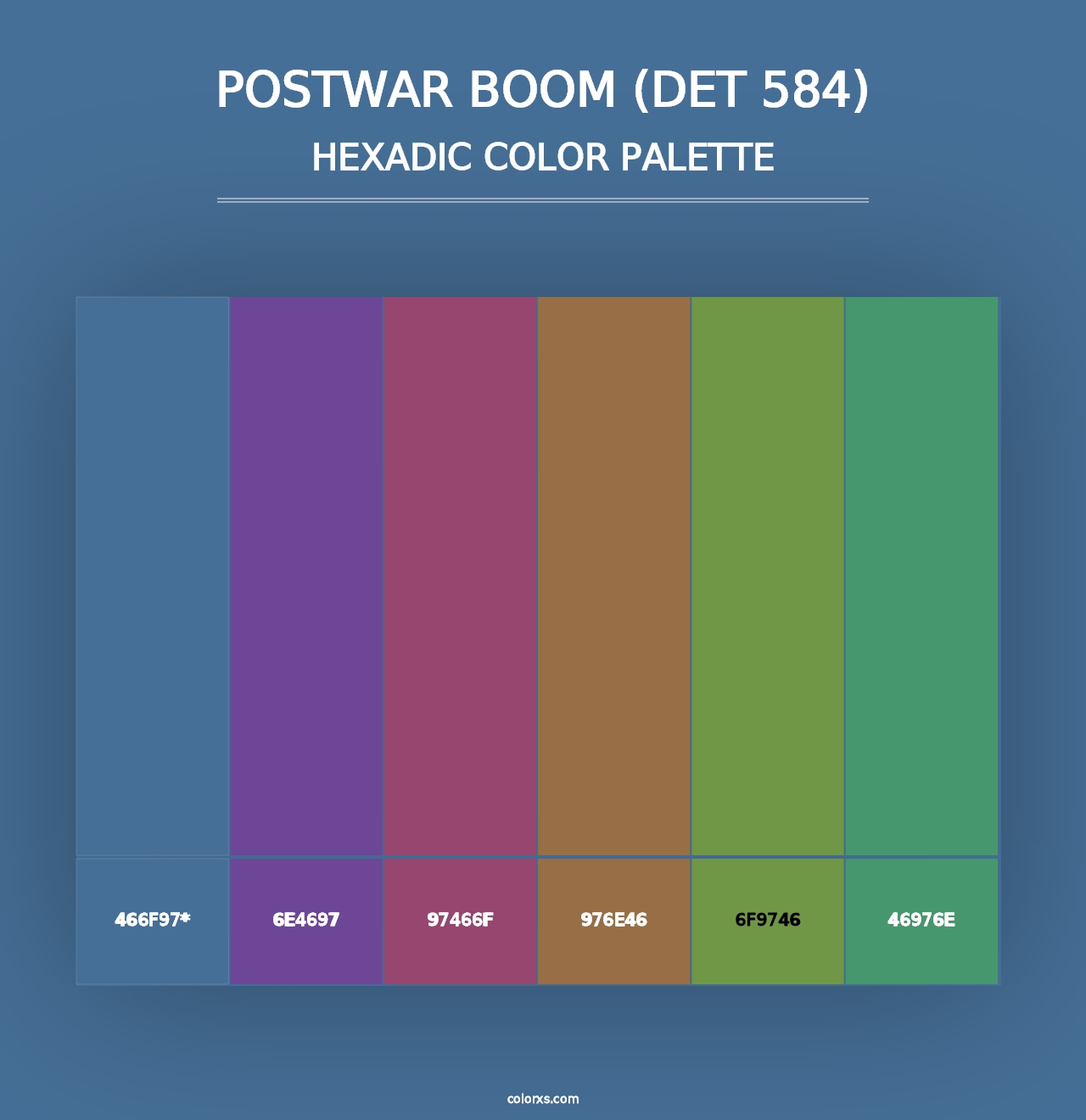 Postwar Boom (DET 584) - Hexadic Color Palette