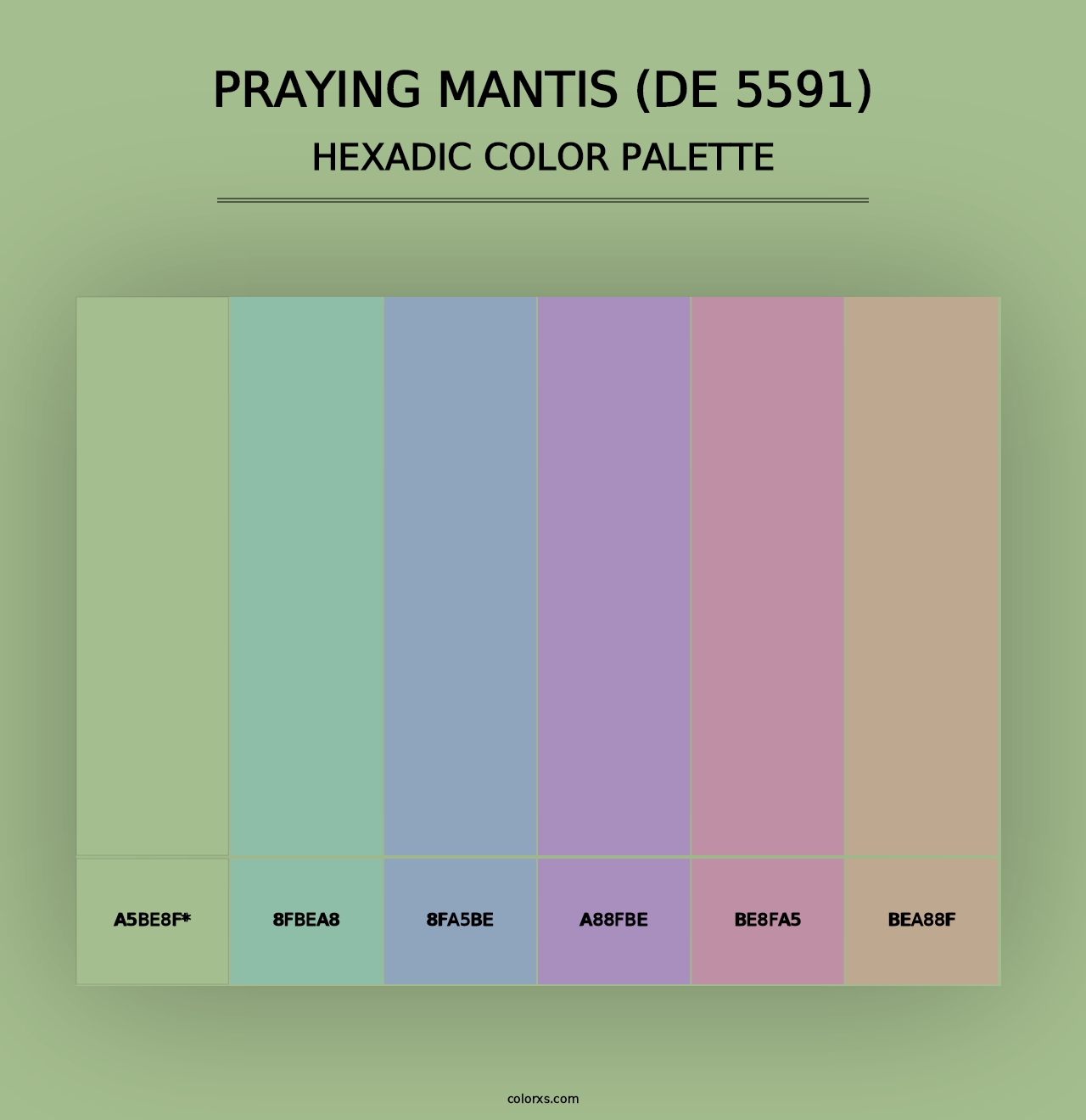 Praying Mantis (DE 5591) - Hexadic Color Palette