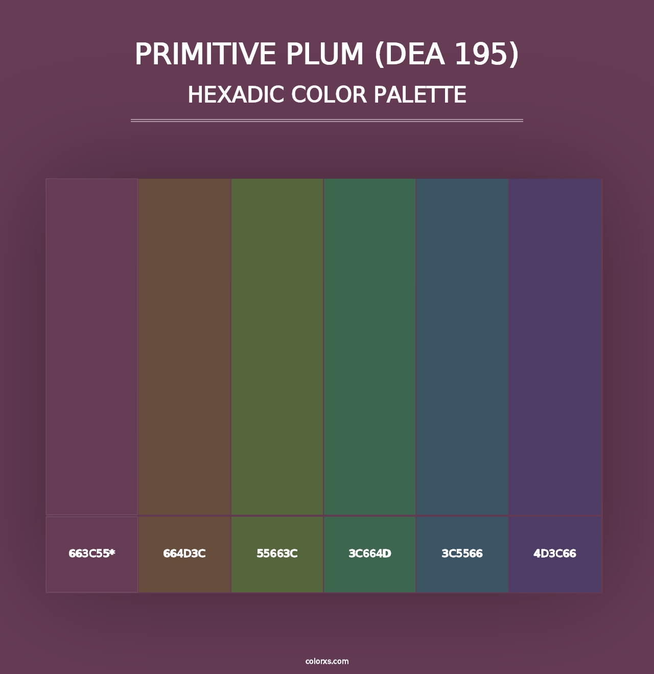 Primitive Plum (DEA 195) - Hexadic Color Palette