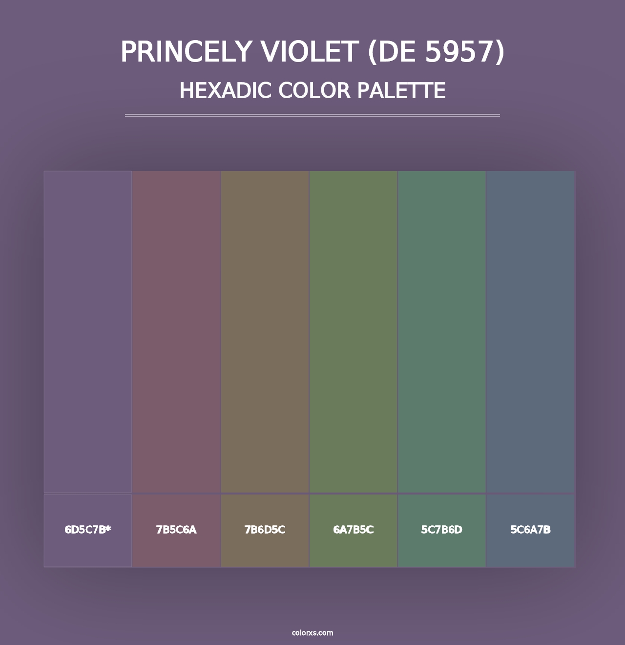 Princely Violet (DE 5957) - Hexadic Color Palette