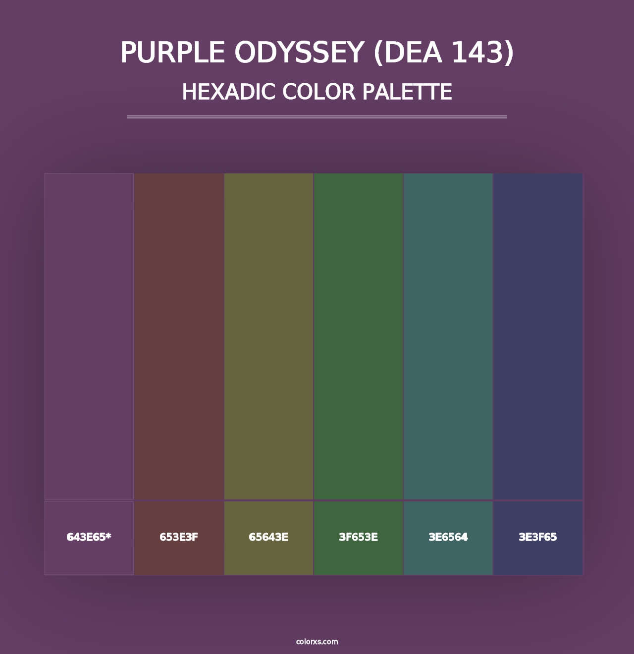 Purple Odyssey (DEA 143) - Hexadic Color Palette