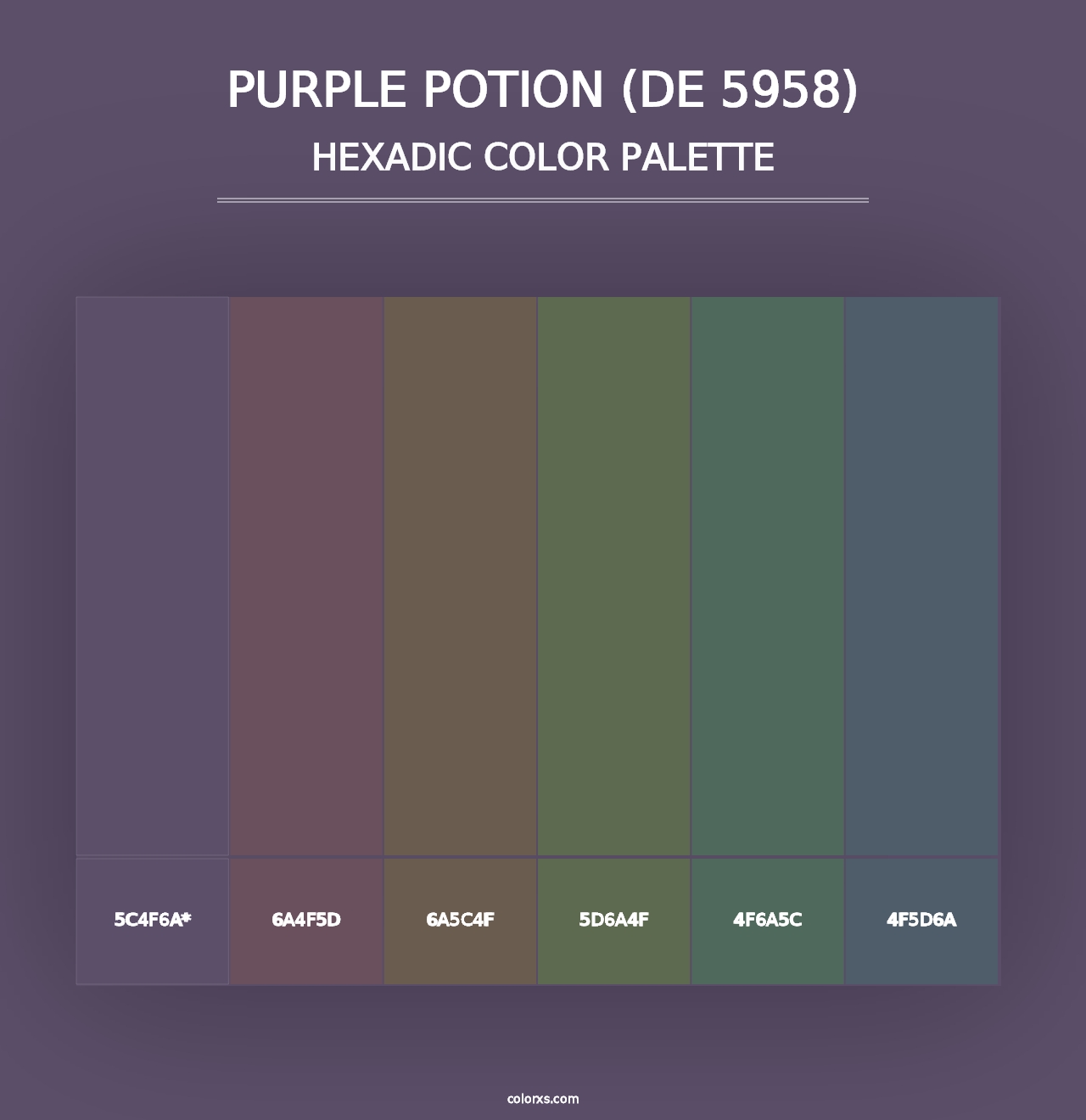 Purple Potion (DE 5958) - Hexadic Color Palette