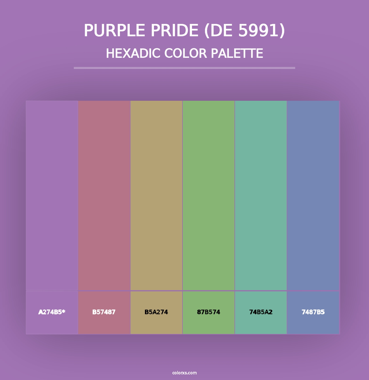 Purple Pride (DE 5991) - Hexadic Color Palette