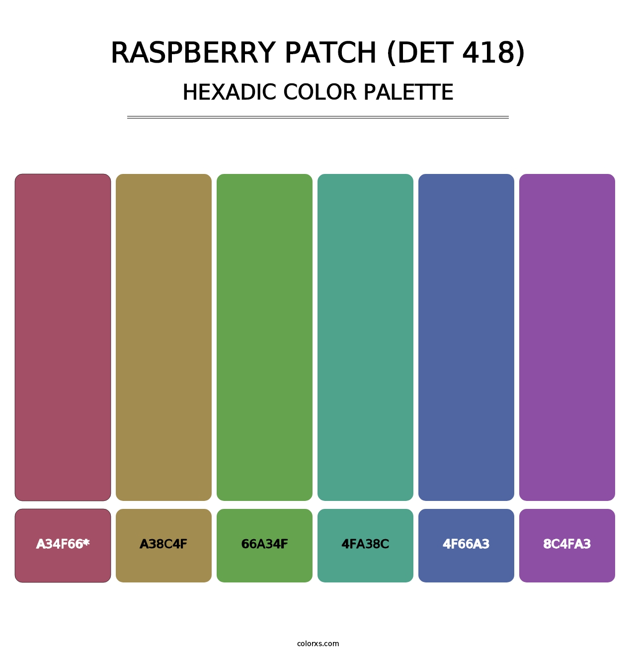 Raspberry Patch (DET 418) - Hexadic Color Palette