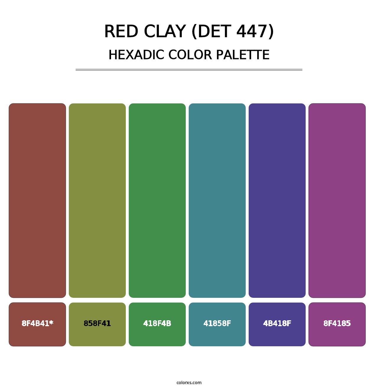 Red Clay (DET 447) - Hexadic Color Palette