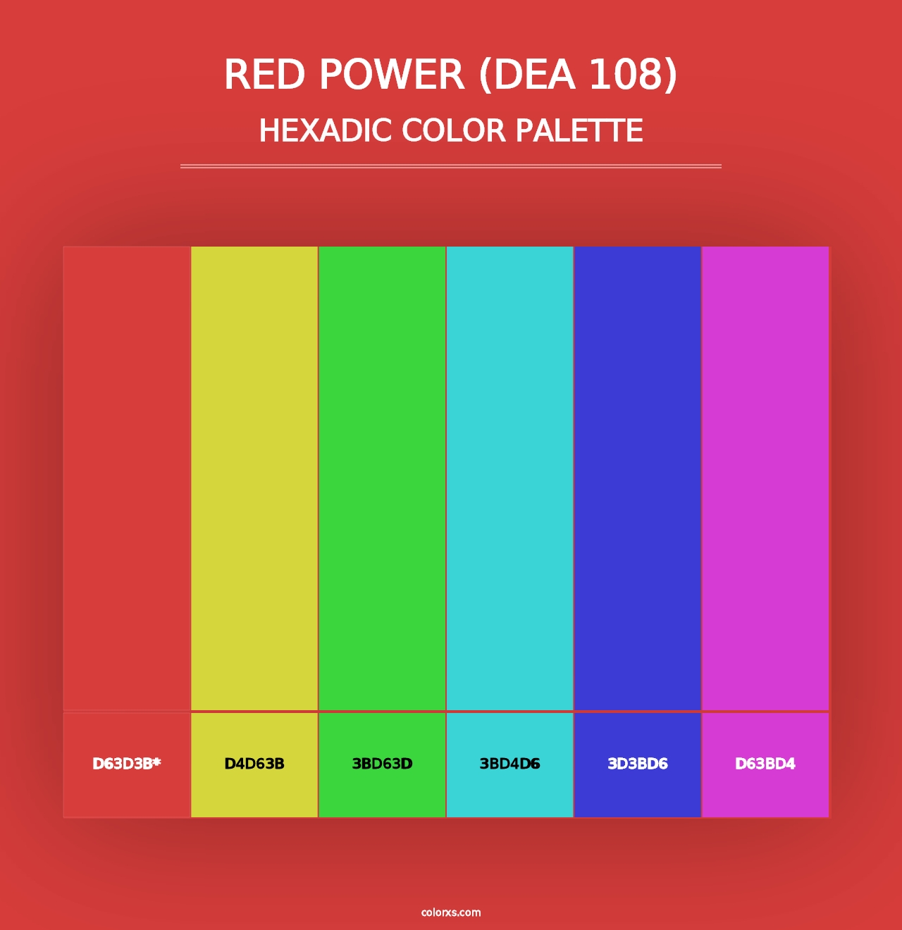 Red Power (DEA 108) - Hexadic Color Palette