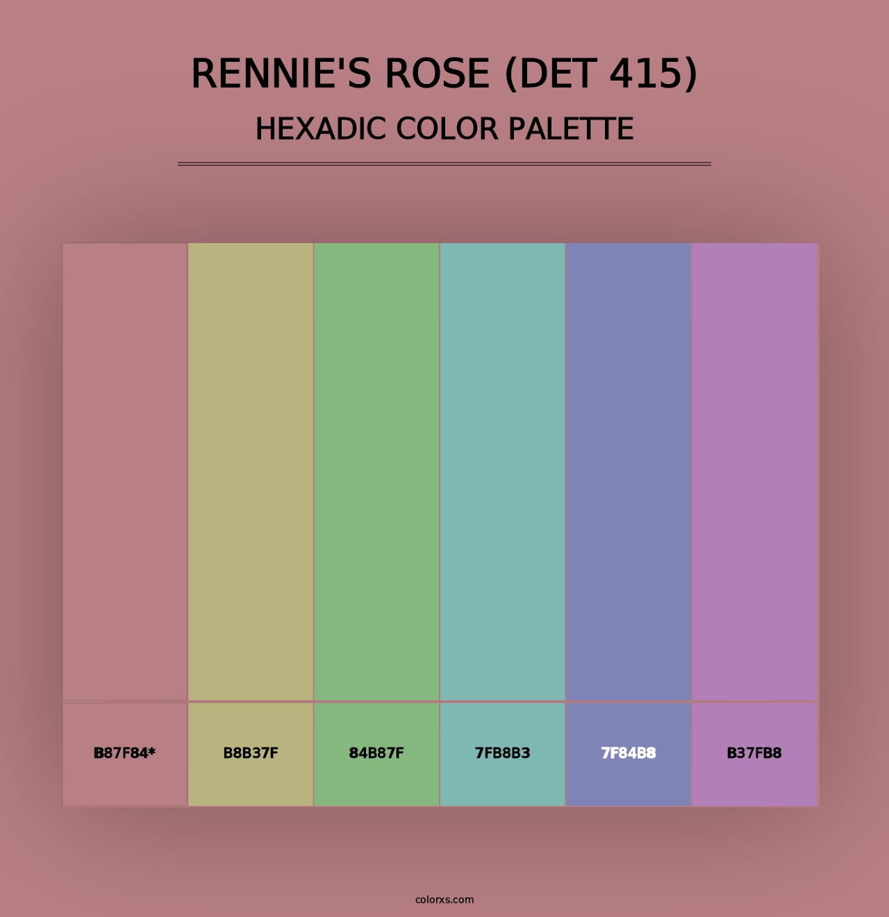 Rennie's Rose (DET 415) - Hexadic Color Palette