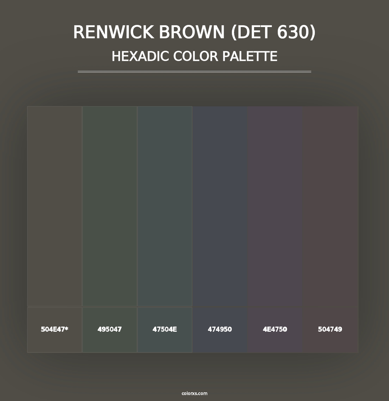 Renwick Brown (DET 630) - Hexadic Color Palette