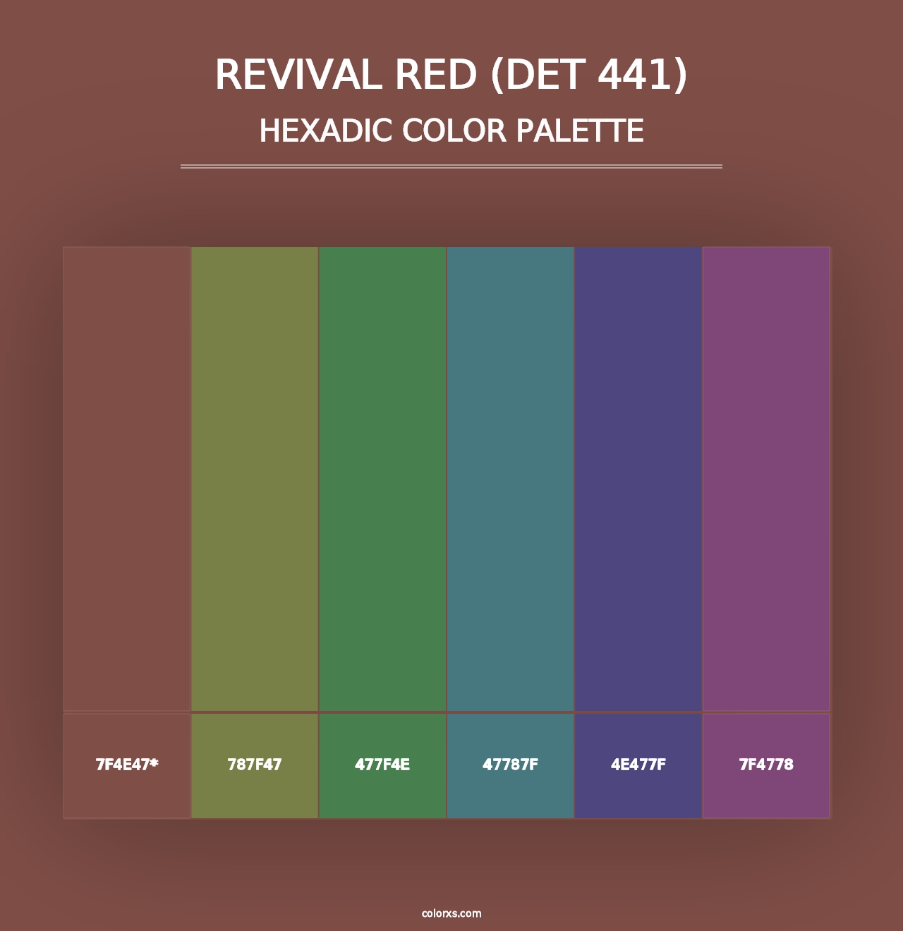 Revival Red (DET 441) - Hexadic Color Palette