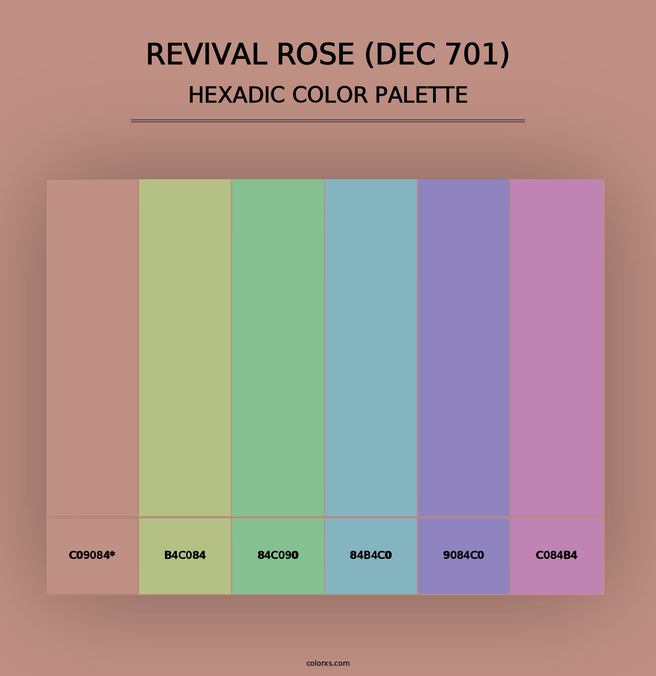 Revival Rose (DEC 701) - Hexadic Color Palette