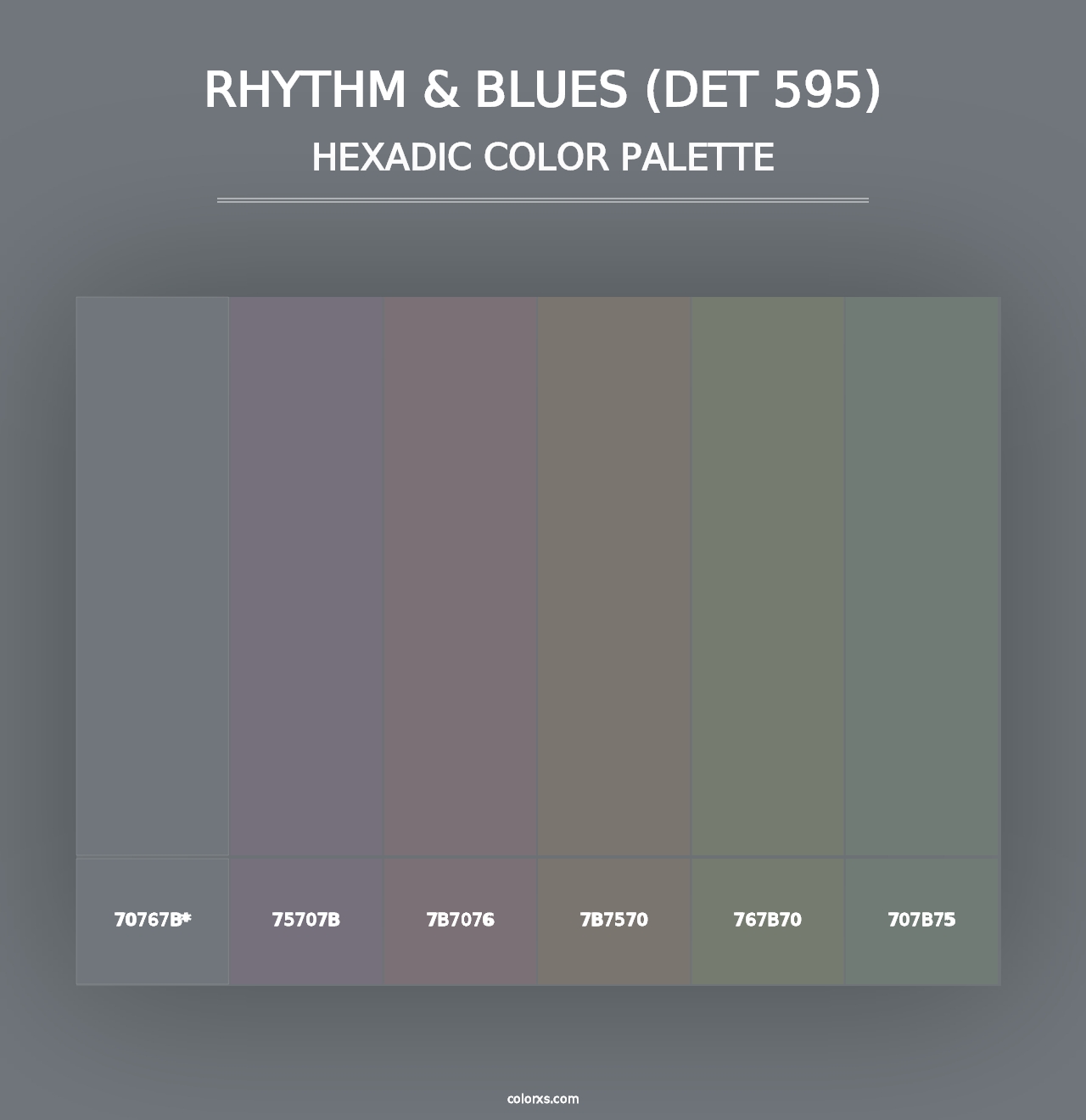 Rhythm & Blues (DET 595) - Hexadic Color Palette