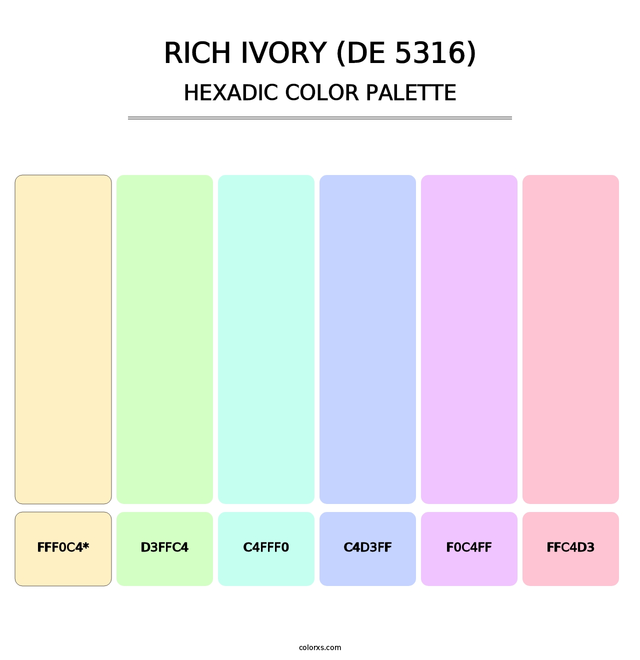 Rich Ivory (DE 5316) - Hexadic Color Palette