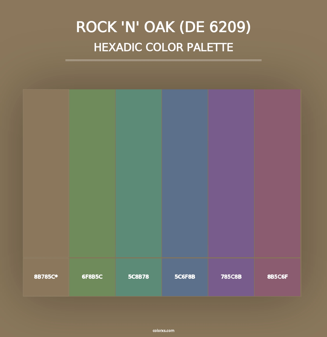 Rock 'n' Oak (DE 6209) - Hexadic Color Palette