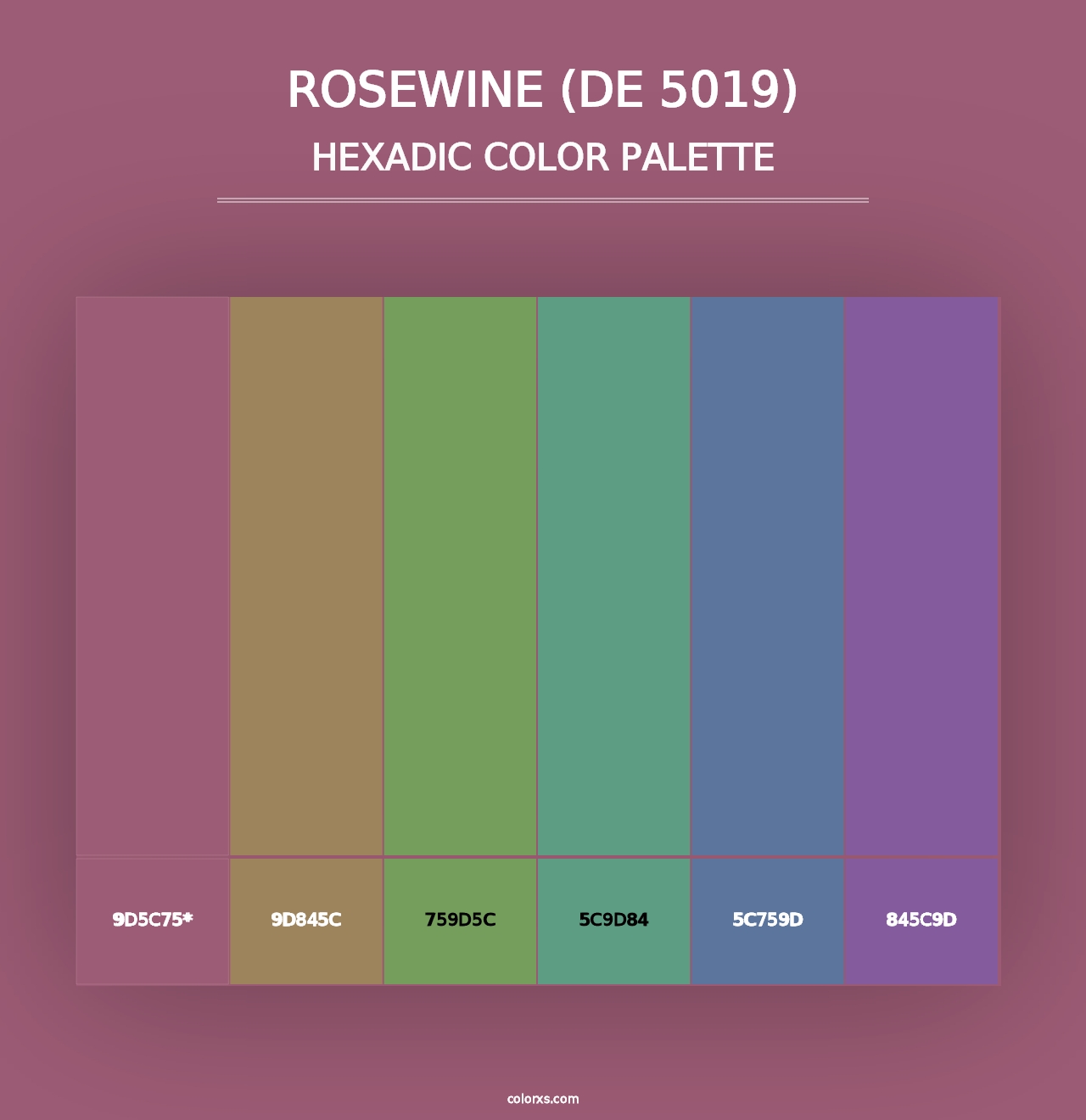 Rosewine (DE 5019) - Hexadic Color Palette