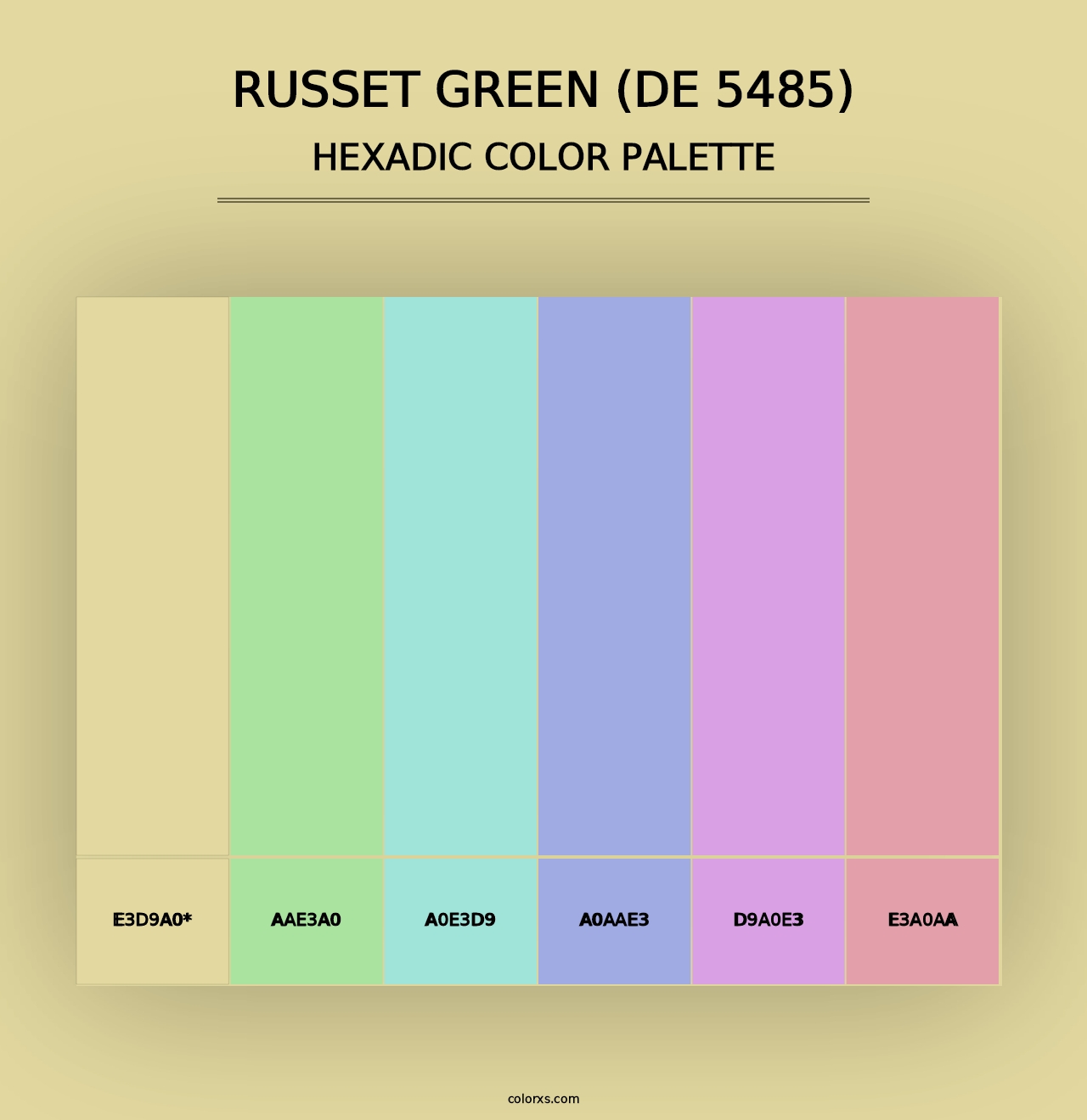 Russet Green (DE 5485) - Hexadic Color Palette